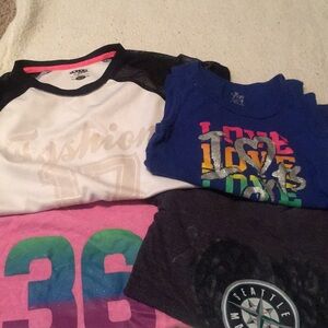 Girls blouses size 7/8 I love sports summer shirts